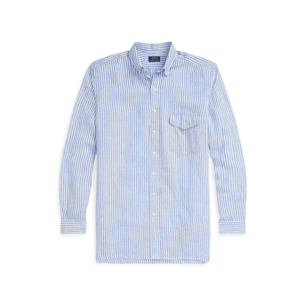 Chemise en lin ray&eacute; Big & Tall en 1