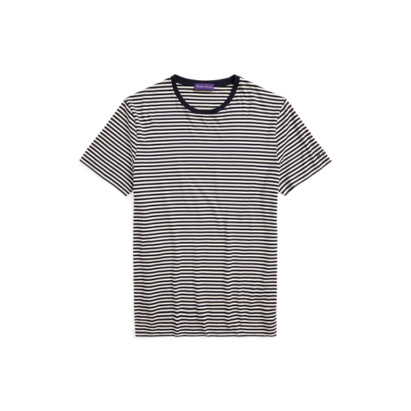 Clssc Chairman Navy/ New Striped Lisle Crewneck T-Shirt Purple Label 2