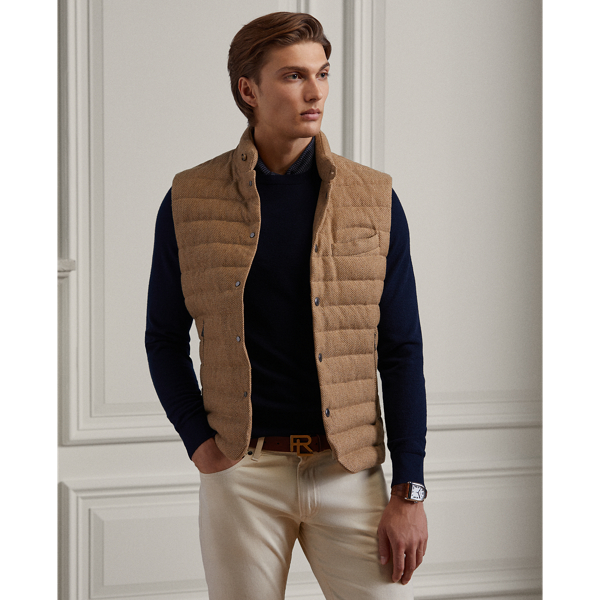 Whitwell Wool-Blend Tweed Down Waistcoat