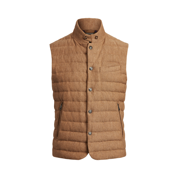 Whitwell Wool-Blend Tweed Down Waistcoat Purple Label 1