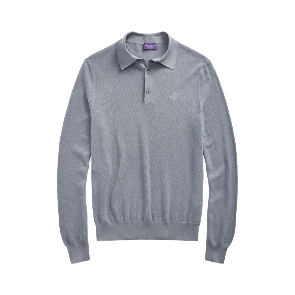 Camisola Polo em mistura de seda Purple Label em 1