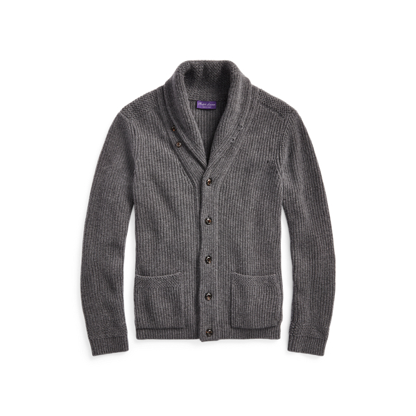 Cardigan sciallato lana e cashmere Purple Label in 1