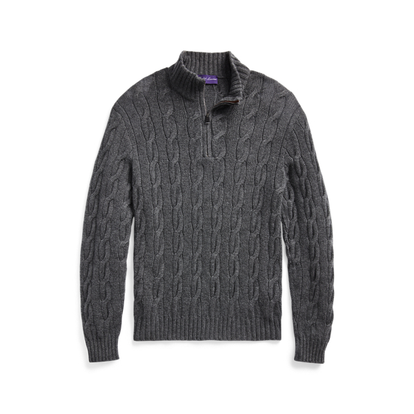 Cable-Knit Cashmere Quarter-Zip Jumper