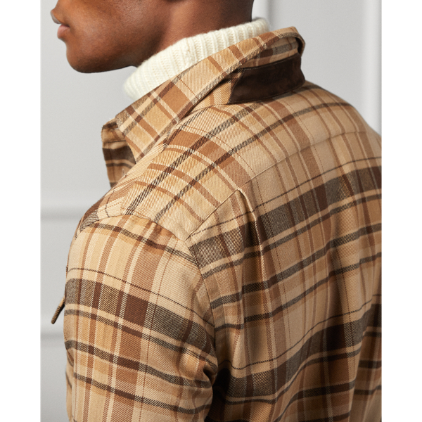 Classic Camel Multi Plaid Plaid Flannel Shirt Purple Label 6
