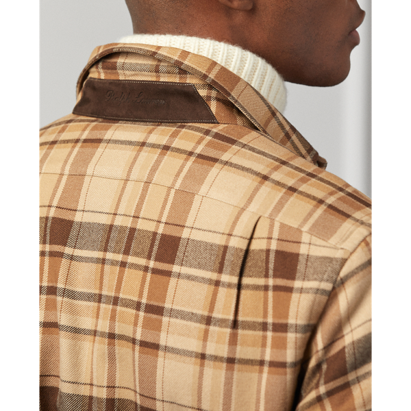 Classic Camel Multi Plaid Plaid Flannel Shirt Purple Label 7
