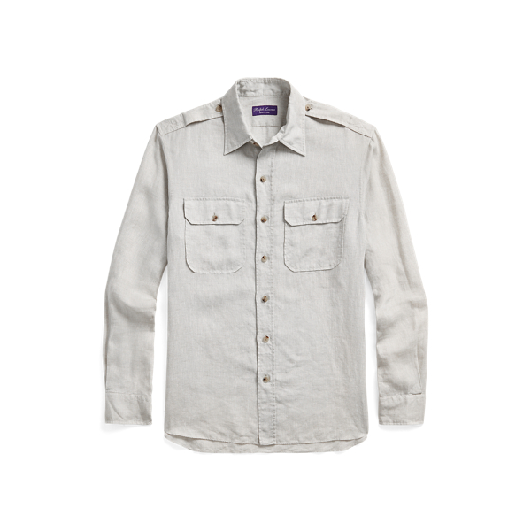 Camicia in chambray di lino Purple Label in 1