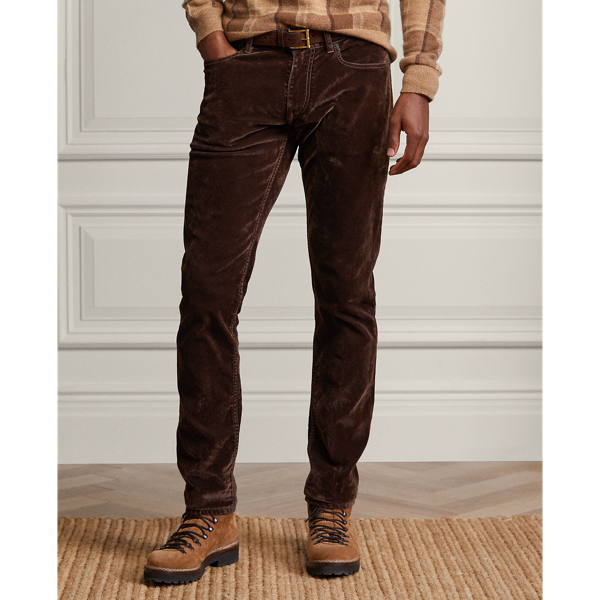 Luggage Brown Slim Fit Stretch Velvet Jean Purple Label 4