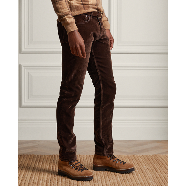 Luggage Brown Slim Fit Stretch Velvet Jean Purple Label 5