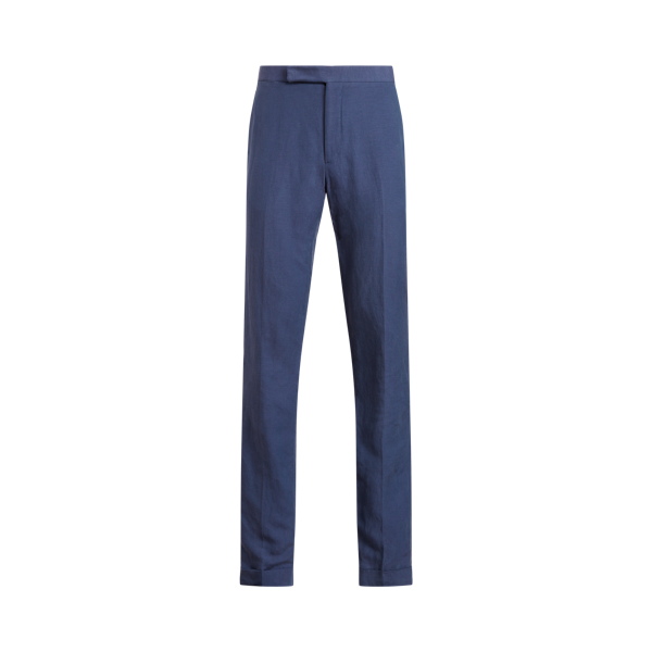 Light Navy Gregory Hand-Tailored Silk-Linen Trouser Purple Label 2