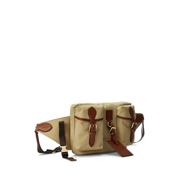 Creta Leather-Trim Canvas Waist Pack Purple Label 3