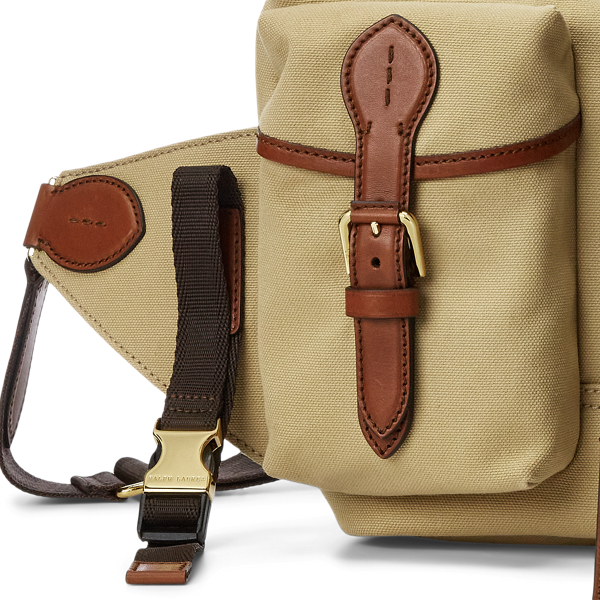 Creta Leather-Trim Canvas Waist Pack Purple Label 6