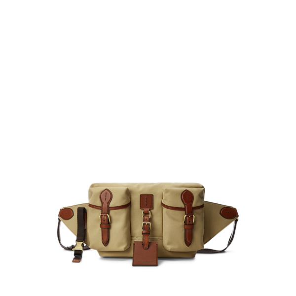 Leather-Trim Canvas Waist Pack