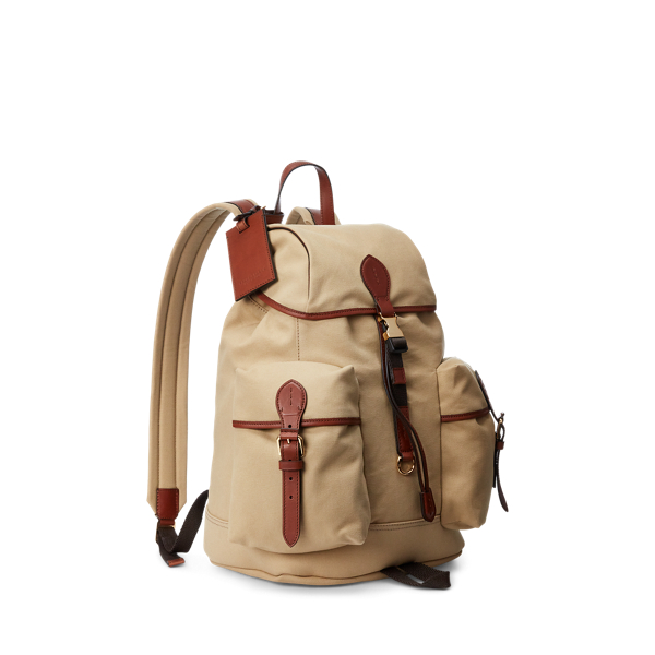 Creta Leather-Trim Canvas Backpack Purple Label 3