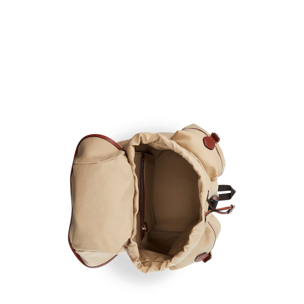 Creta Leather-Trim Canvas Backpack Purple Label 5
