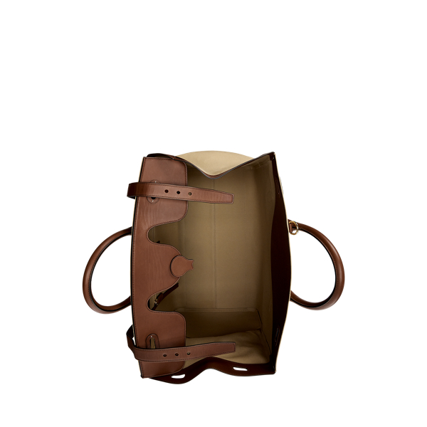 Creta Leather-Trim Canvas Cooper Bag Purple Label 5