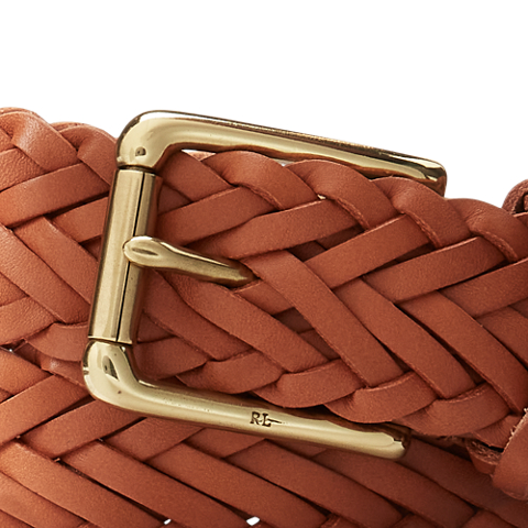 Мужской ремень Ralph Lauren Sportsman Braided Leather, цвет: Золотой