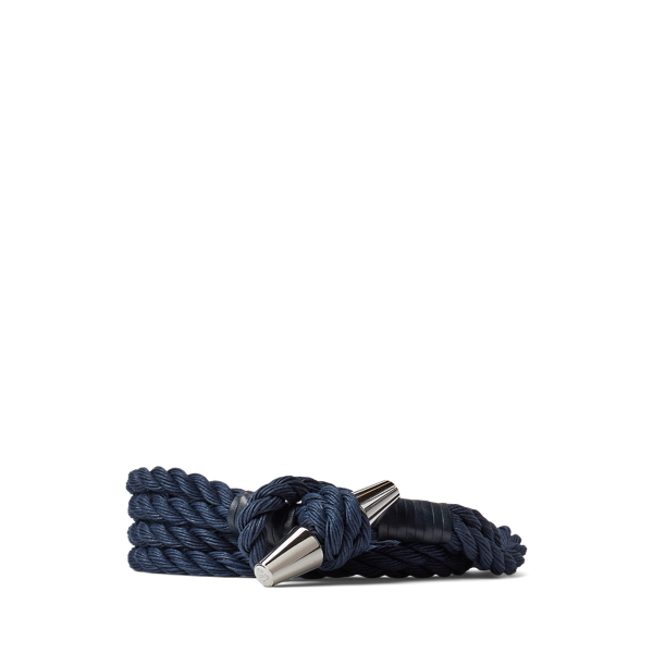 Leather-Trim Rope Toggle Belt