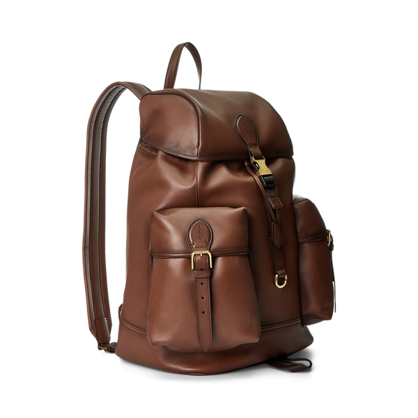 Chestnut Welington Burnished Calfskin Backpack Purple Label 3