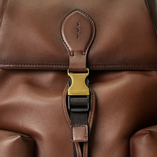 Chestnut Welington Burnished Calfskin Backpack Purple Label 6