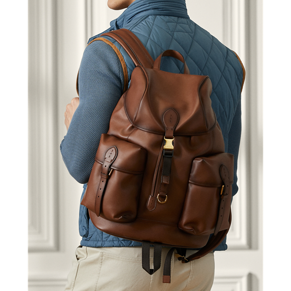 Chestnut Welington Burnished Calfskin Backpack Purple Label 7