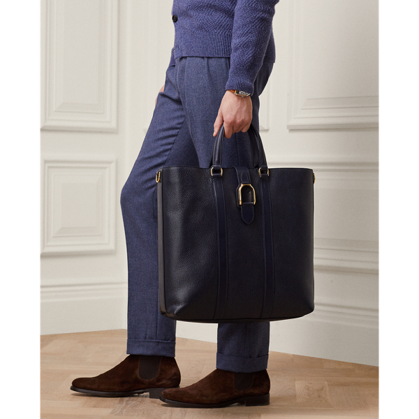 Navy Welington Leather Tote Purple Label 7