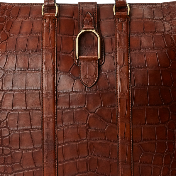 Saco de crocodilo Welington Purple Label em Cognac 6