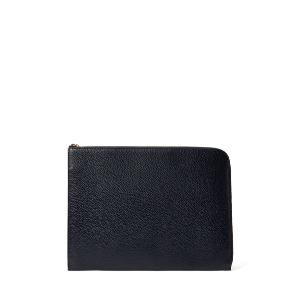 Navy Calfskin Welington Zip Portfolio Purple Label 2