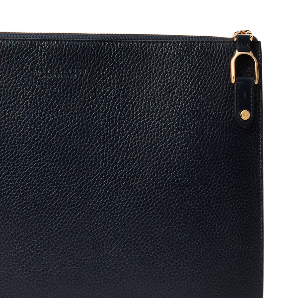 Navy Calfskin Welington Zip Portfolio Purple Label 4