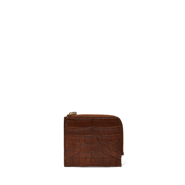 Cognac Welington Alligator Zip Card Case Purple Label 2