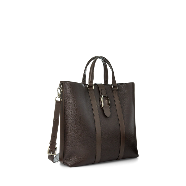 Dark Brown Welington Leather Tote Purple Label 3