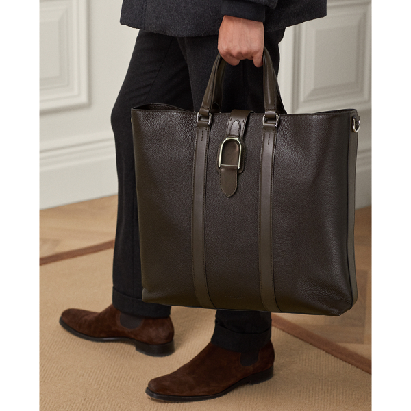Dark Brown Welington Leather Tote Purple Label 7