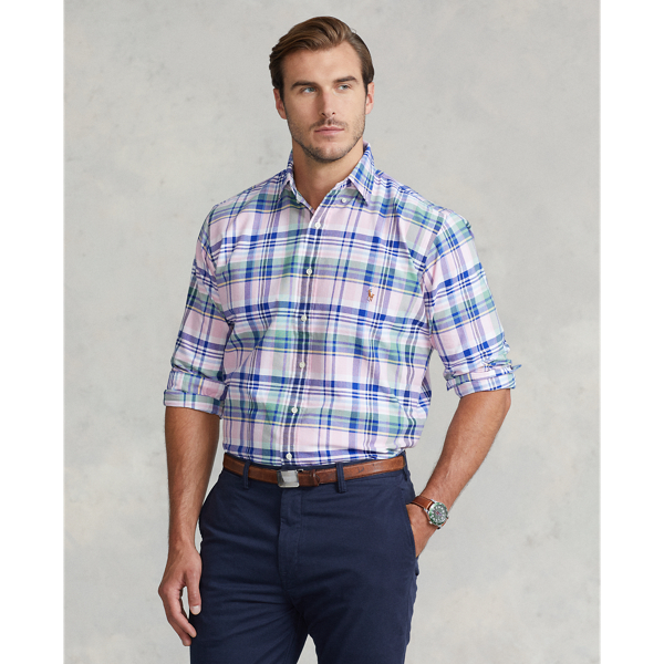 Pink/Blue Multi Plaid Oxford Shirt Big & Tall 1