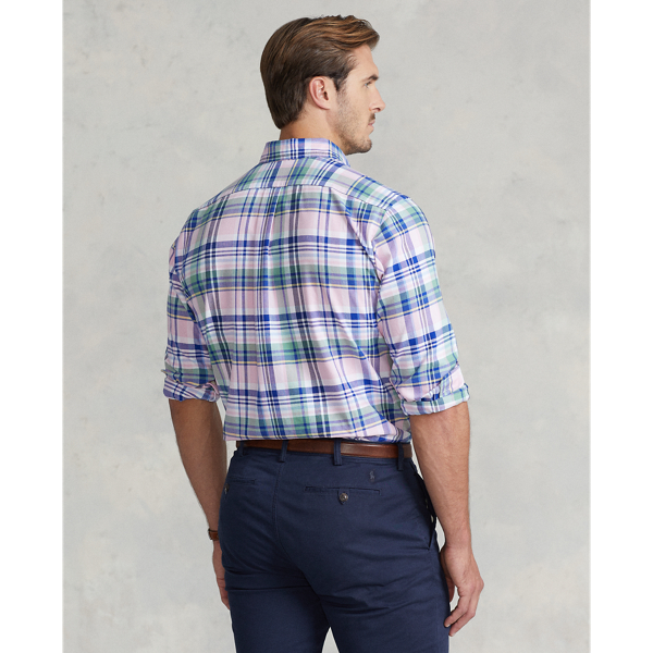 Pink/Blue Multi Plaid Oxford Shirt Big & Tall 5