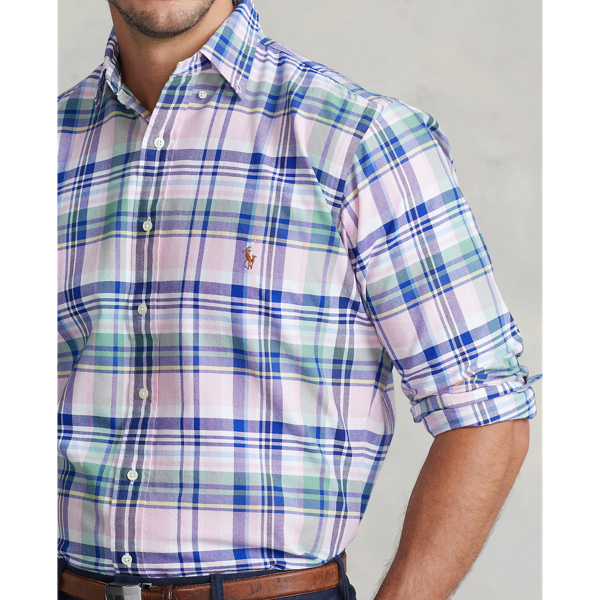 Pink/Blue Multi Plaid Oxford Shirt Big & Tall 6
