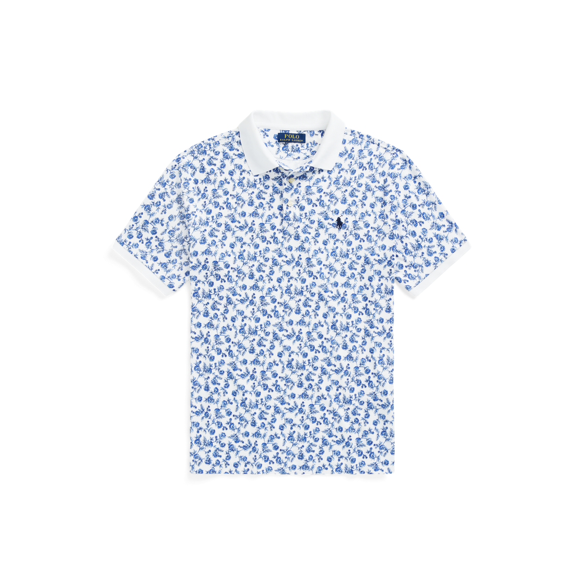 Floral Print Soft Cotton Polo Shirt