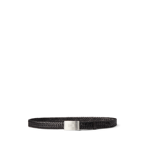 Engine-Turned Braided Leather Belt Lauren 1
