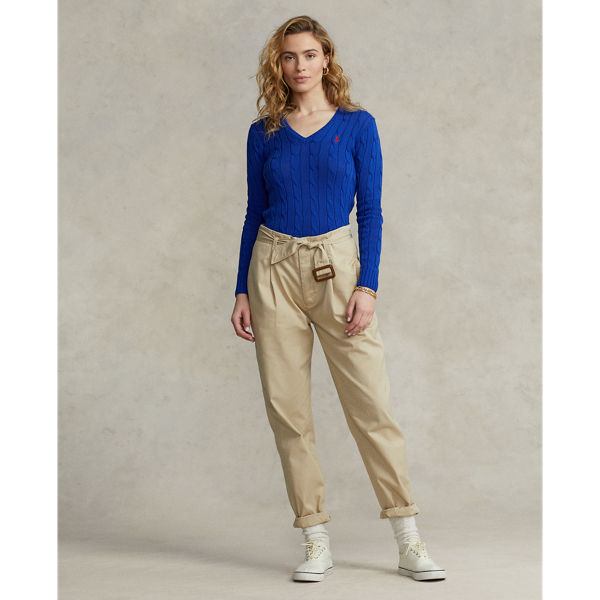 Rugby Royal Cable-Knit Cotton V-Neck Sweater Polo Ralph Lauren 4