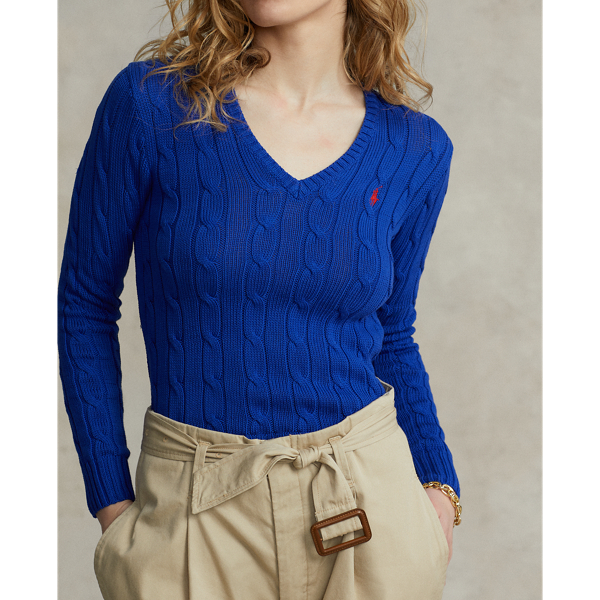 Rugby Royal Cable-Knit Cotton V-Neck Sweater Polo Ralph Lauren 6