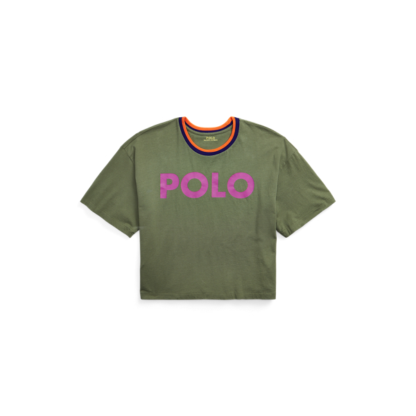 Logo Graphic Cropped Jersey Tee Polo Ralph Lauren 1