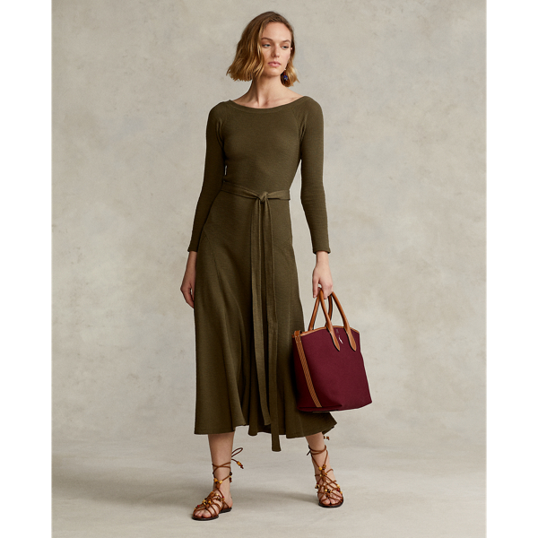 Cotton Boatneck Midi Dress for Women | Ralph Lauren OM