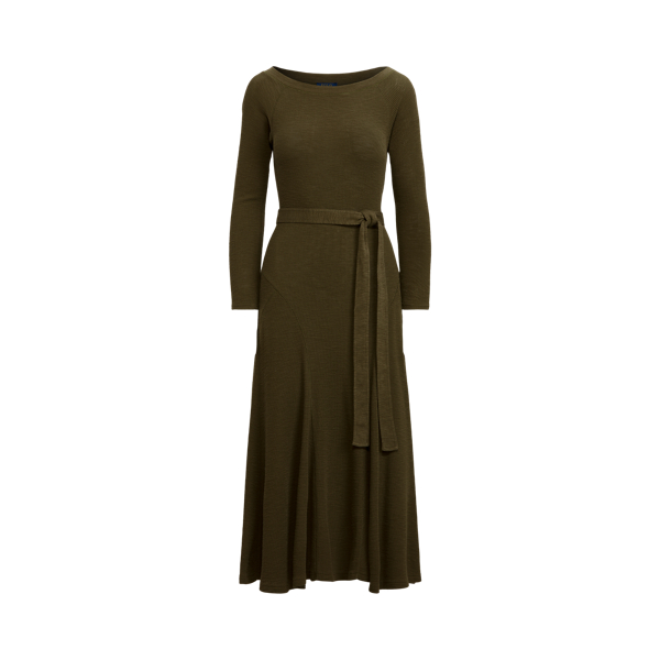 Cotton Boatneck Midi Dress