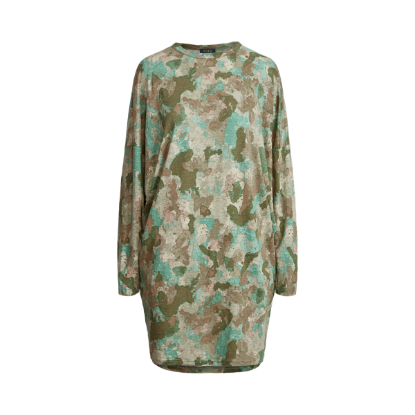 Camo Oversize Linen Dress Polo Ralph Lauren 1