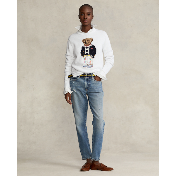 White Multi Polo Bear Cotton Jumper Polo Ralph Lauren 4