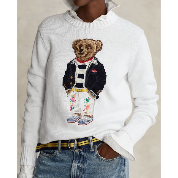 White Multi Polo Bear Cotton Jumper Polo Ralph Lauren 6