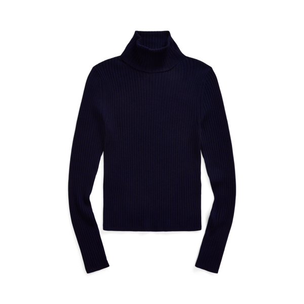 Rib-Knit Merino Wool Roll Neck Polo Ralph Lauren 1