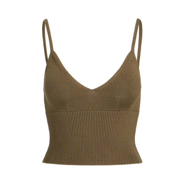 V-Neck Cotton Short-Sleeve Jumper