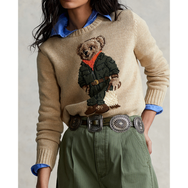 Pullover aus Baumwolle mit Polo Bear Polo Ralph Lauren in Sandbraun multi 6