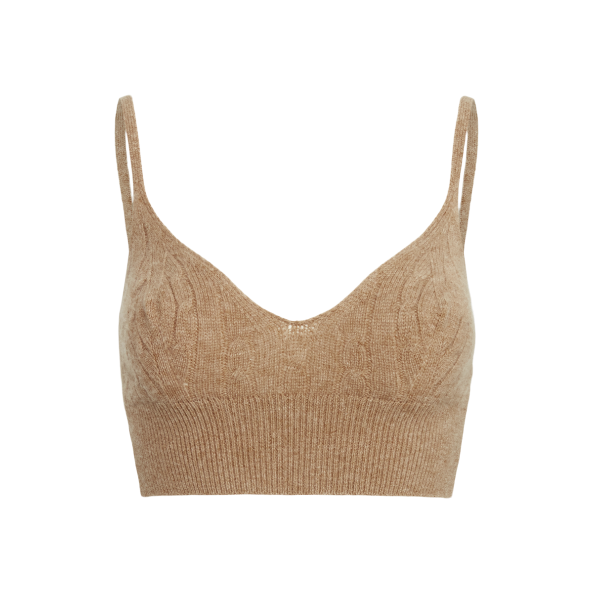 Cable Knit Wool Cashmere Bralette
