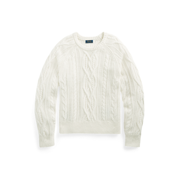 Aran-Knit Wool-Blend Crewneck Jumper Polo Ralph Lauren 1
