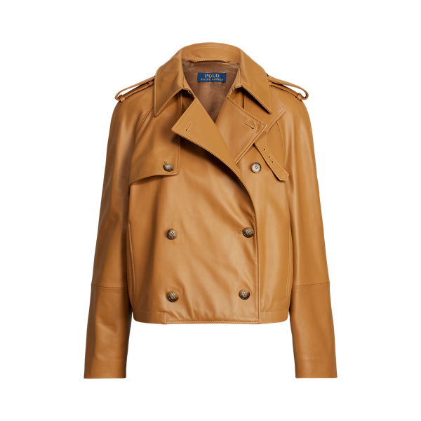 Cropped Lambskin Trench Coat Polo Ralph Lauren 1
